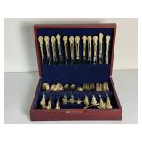 International Gold Tone Stainless Flatware Set