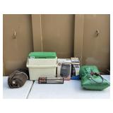 Tarp, Heater, Lantern & Coleman Cooler