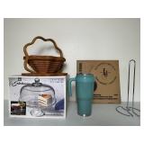 Glass Cake Dome & Pampered Chef Baking Stone
