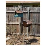 Birdhouses, Shepherd Hook, Birdbath & Trellis