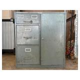 Vintage Tower Storage & File Cabinet with Safe