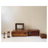 Wood Jewelry Chests & Fishing Photo Frame