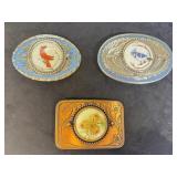 Belt Buckles with Bird & Pinecone Porcelain Center