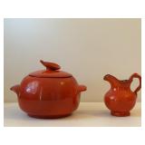 Frankoma Covered Casserole Dish & Pitcher