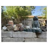 Rocks, Frog Stepping Stone & Animal Yard Decor