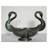 Brass Patina Double Swan Bowl
