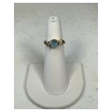 14 KT Gold Aquamarine Ring