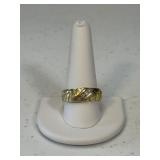 14 KT Gold Nugget Ring with Diamonds