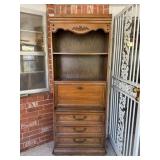 Wood Secretary Cabinet & Bookcase