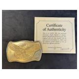 24 KT Gold Plate American Eagle Belt Buckle