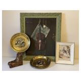 Brass Embossed Ship Plates & Framed Art