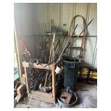 Yard Tools & Trash Can