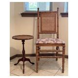 Cane Back Folding Accent Chair & Side Table