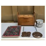 Bread Box, Trivets & Cutting Board
