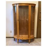 Vintage Curved Glass Curio Cabinet