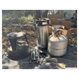 Propane Tank, Stool & Corny Keg