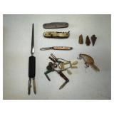Vintage Pocket Knives, Arrow Heads & Fishing Lure