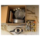 Kitchen Utensils, Pots, Pans & Strainer