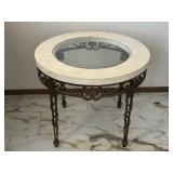 Metal, Stone & Glass Accent Table