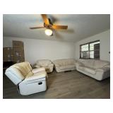 White Leather Sofa, Loveseat, Chair & Recliner