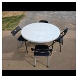 Lifetime 48 Round Folding Table & 4 Chairs