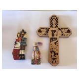 Wood Cross & Figurines