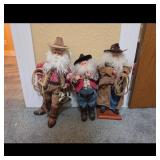 Holiday Cowboy Santa Figurines Set