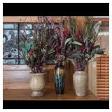 Ceramic Vases with faux plant arrangements