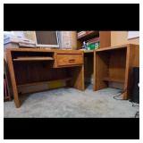 L-Shaped Office Desk and Contents
