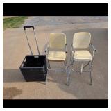 Vintage High Chairs and rolling cart