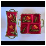 Serveware Tulip Ceramic Serving Tray Set