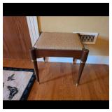 Mid-Century Brown Wood Stool