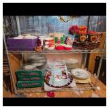 Holiday Mugs, Pitcher, Plates & Figurine