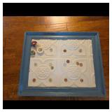 Blue Framed Tin Board with Magnets