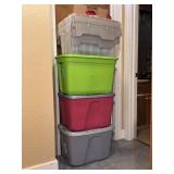5 Plastic Storage Tubs with Lids