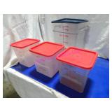 LOT, 4PC ASST SIZE INGREDIENT MEASURE BINS W/ LIDS