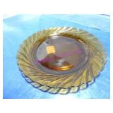 LOT, 31 PCS 9.5"D AMBER COLOR GLASS PLATES