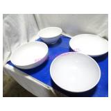LOT, 9 PCS ASST SIZE/STYLE LARGE BOWLS  NOTES!