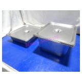 LOT, 9PCS S/S 1/2 SIZE INSERTS W/ LIDS