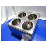 2X, 4 SLOT S/S CUTLERY HOLDER W/ INSERTS