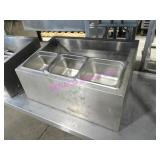 1X, 22"X14" S/S DOUBLE WALL ICE BIN W/ 3 INSERT