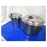 LOT, 7 PCS ASST SIZE S/S ROUND INSERTS W/ LIDS