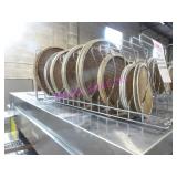 LOT, 1 PIZZA SCREEN RACK W/ 33 ASST PAN/SCREENS