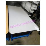 1X, 72"X29.5" STEEL FRAME WOOD TOP TABLE