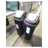 LOT, 2PCS 42L FLIP TOP GARBAGE BINS