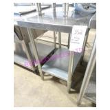 1X, 30"X24" S/S TABLE W/ UNDERSHELF