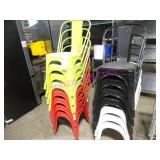 LOT, 15 PCS ASST COLOR METAL CHAIRS  NOTES!