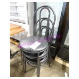 3X, STEEL FRAME VINYL SEAT STACKING CHAIRS