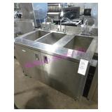 1X, 48"X30" 2DR S/S 3 WELL SINK STATION