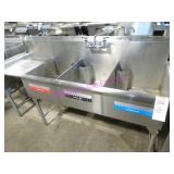 1X, 72"X26" 3 WELL SINK W/ L.H. RUNOFF